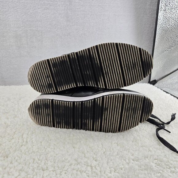 Ankle Boots Urban Hiking Black Lace-Up ARI Justfab Faux Shearling Gold Tone Buck - Picture 8 of 15